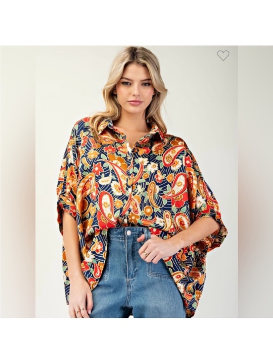Tops - ee:some Floral Paisley Blouse Small NWOT